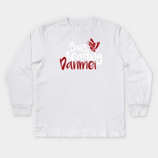 Busy reading danmei - butterfly - white version Kids Long Sleeve T-Shirt